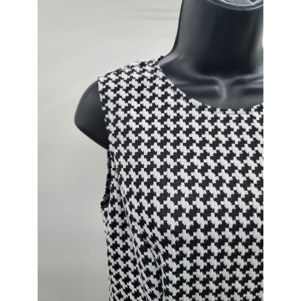 Chaps Women's Sleeveless Black White‎ Swing Dress Size 6 New With Tags